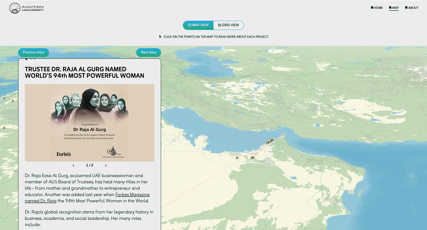 Mapping Ajman University's global connections